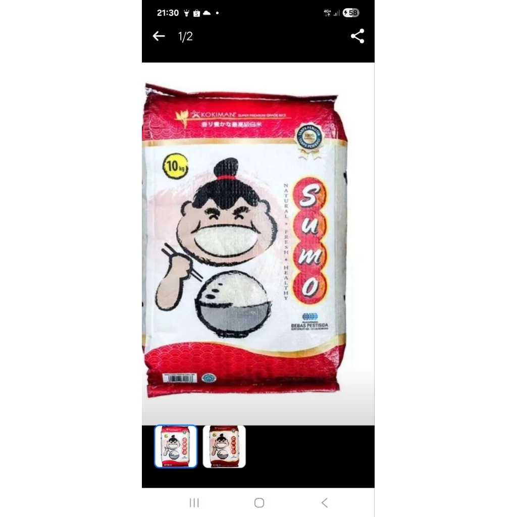 

Beras Sumo Merah kemasan 10kg Beras Premium