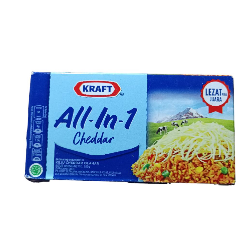 

Keju Cheddar Kraft All in 1 Cheese 150gr Keju Parut Cedar Olahan