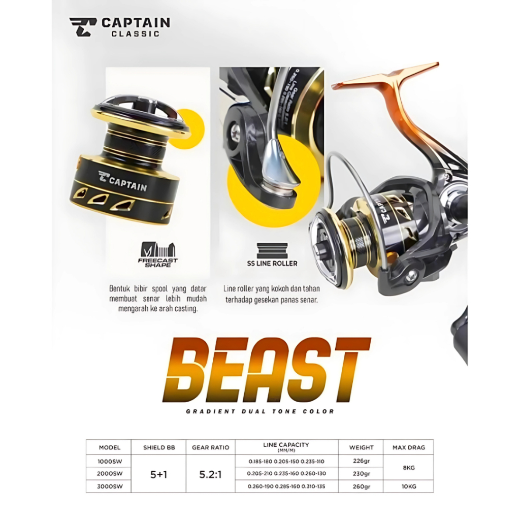 REEL CAPTAIN BEAST 3000 Reel Spining Pancing