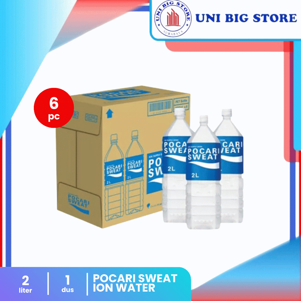 

Pocari Sweat Drink 2000 mL 2 Liter x 6 Botol DUS Ion Supply Drink