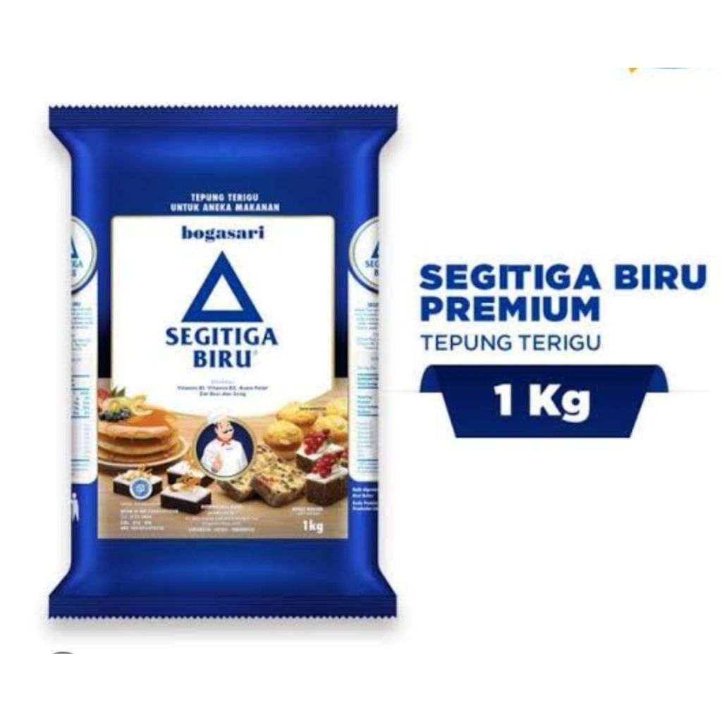 

[PREMIUM] Tepung Terigu Segitiga Biru 1kg / Gendum