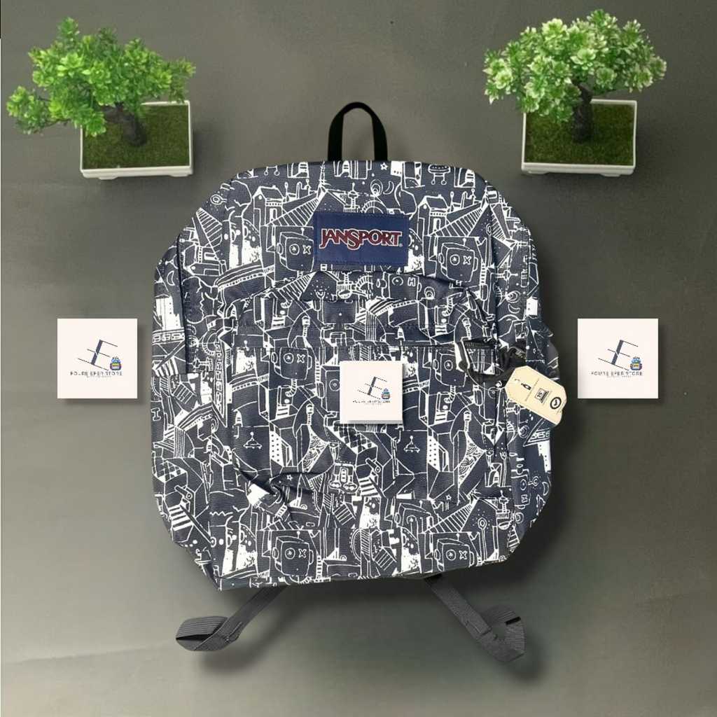 tas js PREMIUM motif abstrak robot tas sekolah/tas pria wanita/tas ransel/bagpack/tas murah