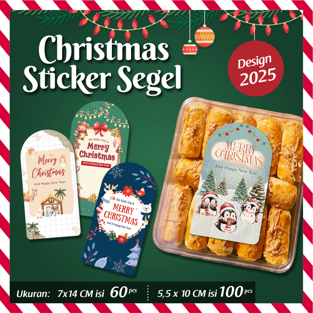 

[Isi 60-100] Sticker Segel Tema Christmas/Sticker Natal/Sticker Segel