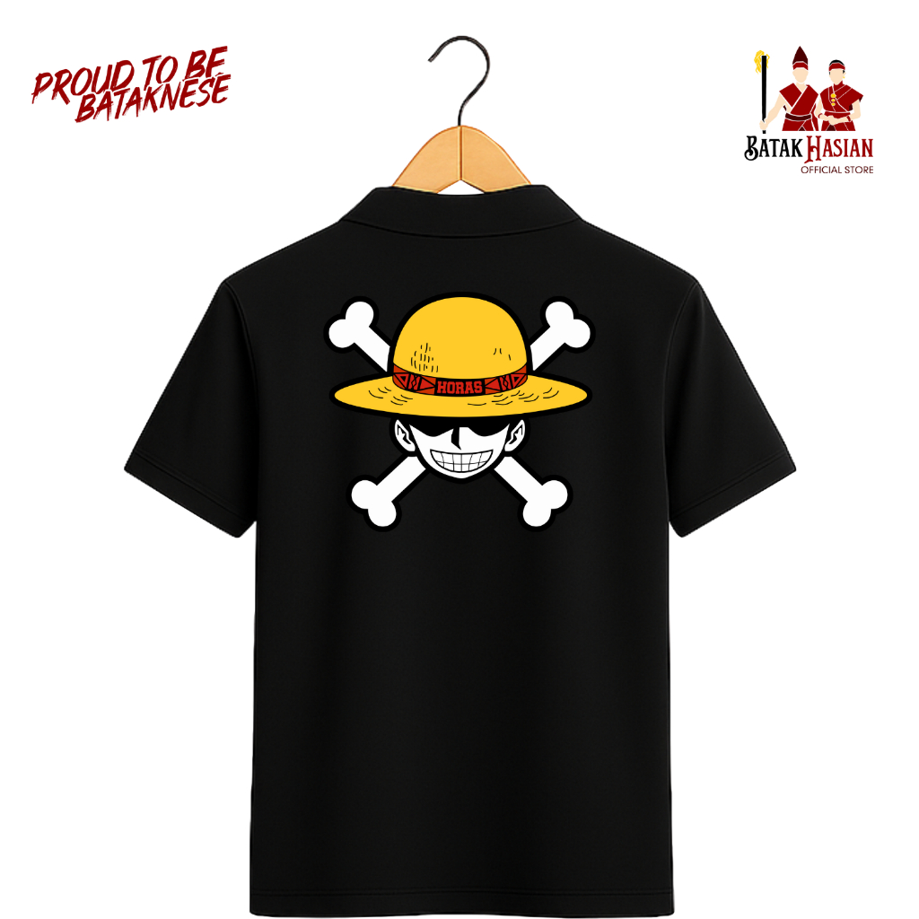 LOGO ONE PIECE [HORAS] [KAOS POLO / KAOS BERKERAH] - Kaos Batak – Bahan  Premium – Tidak Mudah Kusut