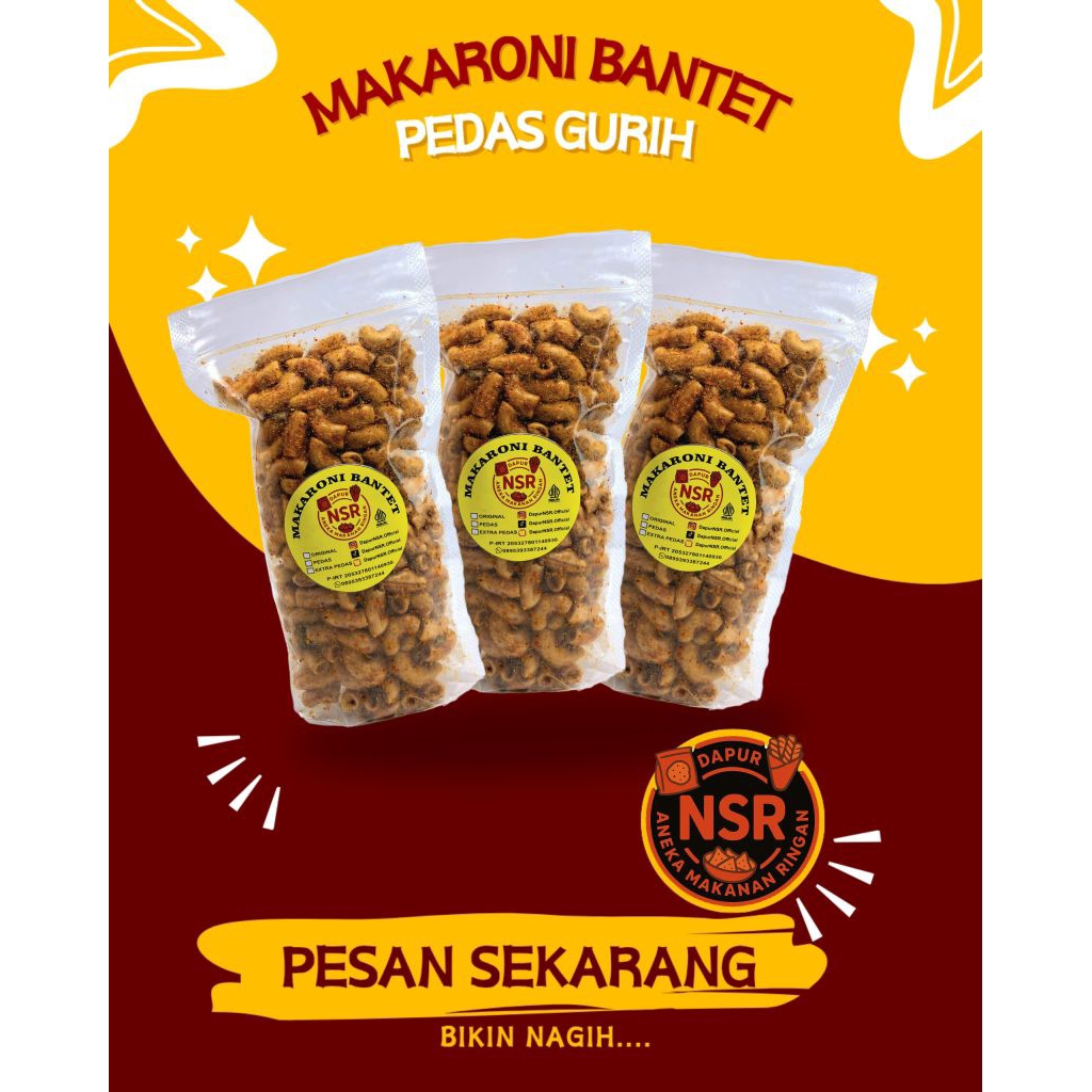 

100gr MAKARONI BANTET / CIKRUH / URIL / KERANG kemasan pouch