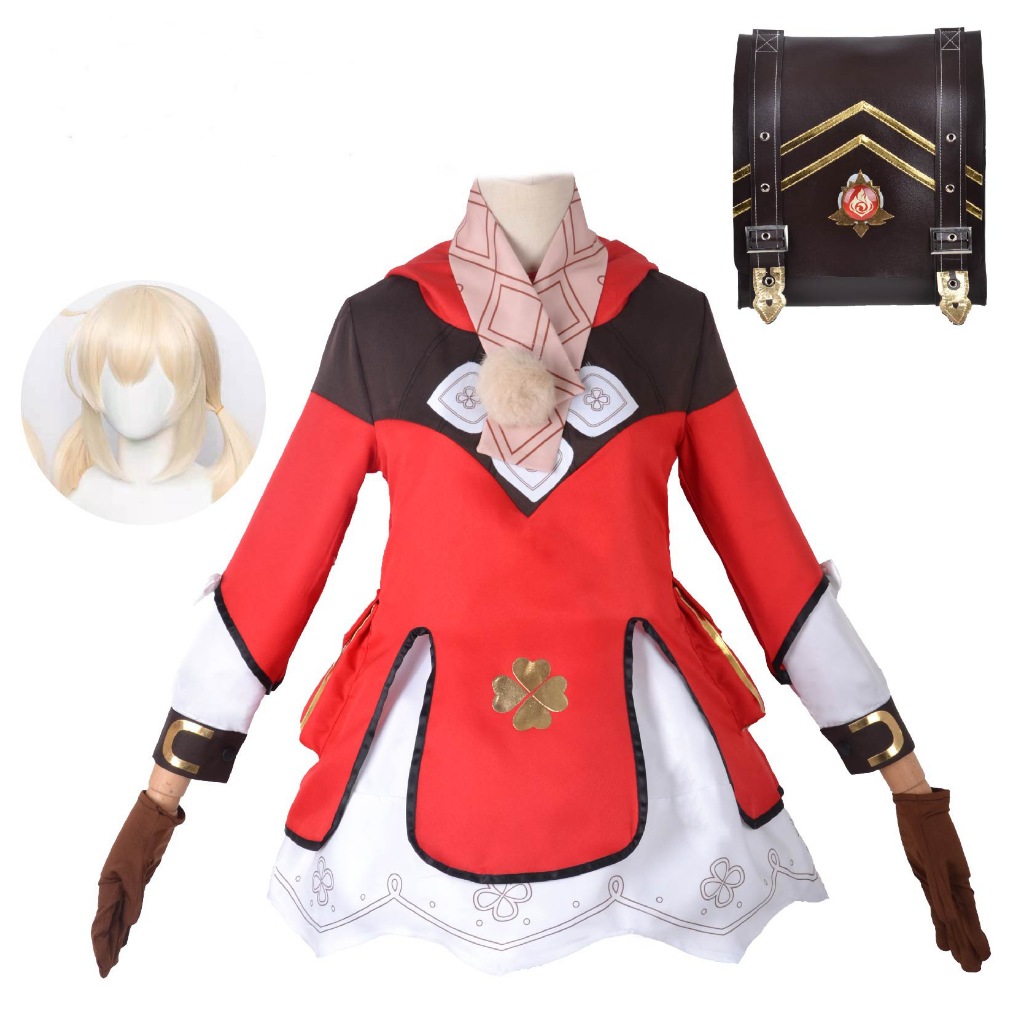 Genshin Impact cospaly klee cosplay costume and wig shoes
