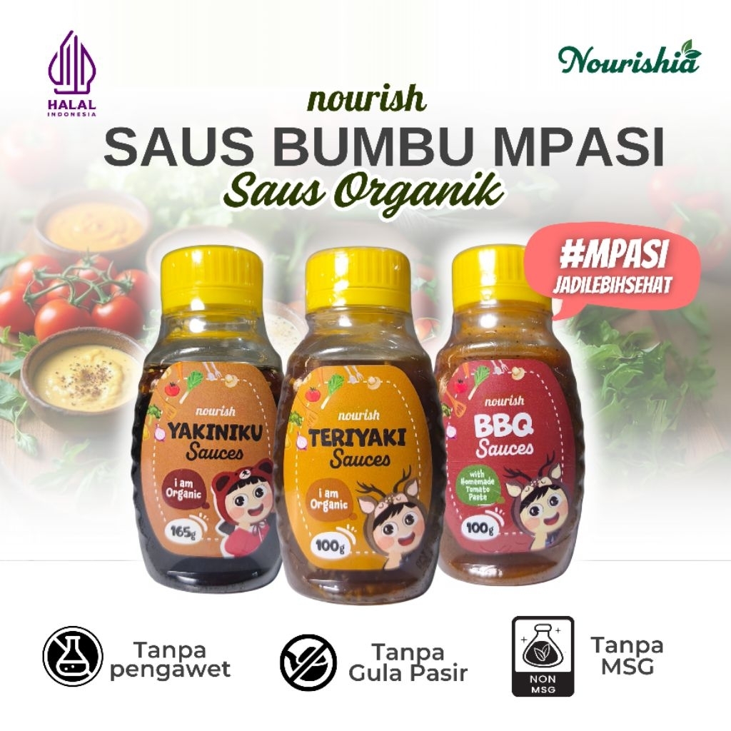 

Saus Bumbu Organik MPASI No MSG / Kecap MPASI No MSG / Saus Organik NOURISH