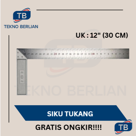 

Siku L Meter 12 Inch Penggaris Siku Besi Tukang 30Cm 12