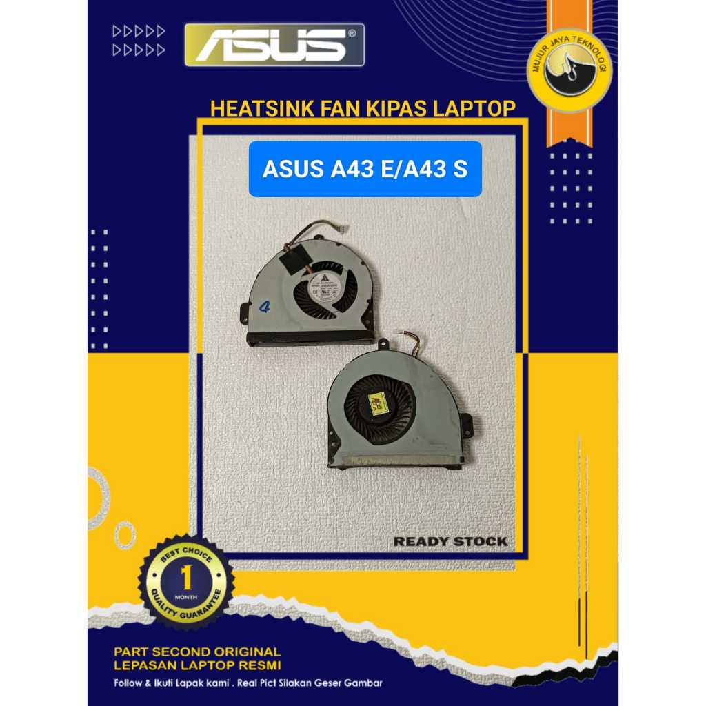 FAN HSF HEATSING LAPTOP ASUS A43S K43X K43E K53S K53SD K43S K43SJ X44H X44L KSB06105HB 4 PIN