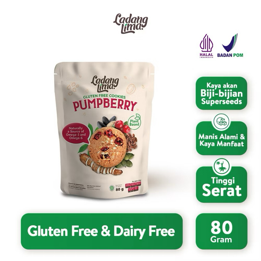 

Cookies Pumberry Mini Bites 80gr - Ladang Lima Cookies - Gluten Free With Protein
