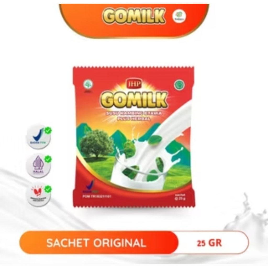 

BISA COD SUSU KAMBING ETAWA Gomilk sachet isi 10