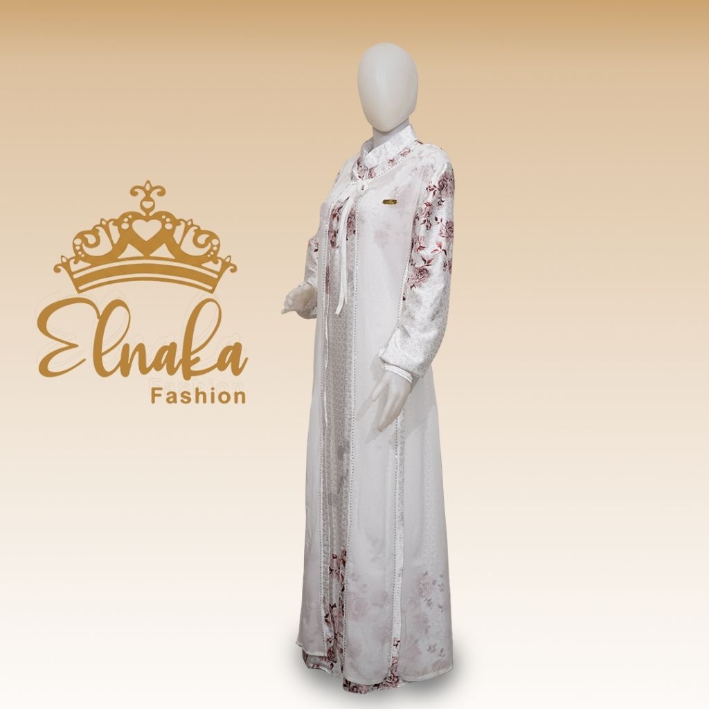 Gamis Premium Elnaka White Rose 002
