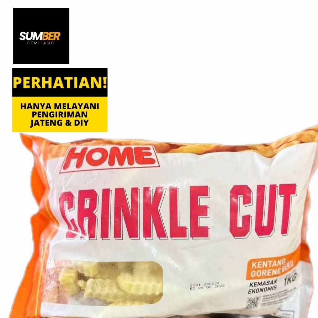 

kentang goreng beku 1 kg home crinkle cut 1 kg