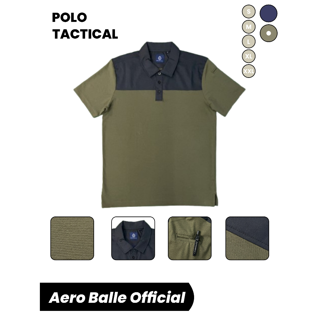 Kaos Shirt Polo Tactical Lengan Pendek Polos Green - Aero Balle