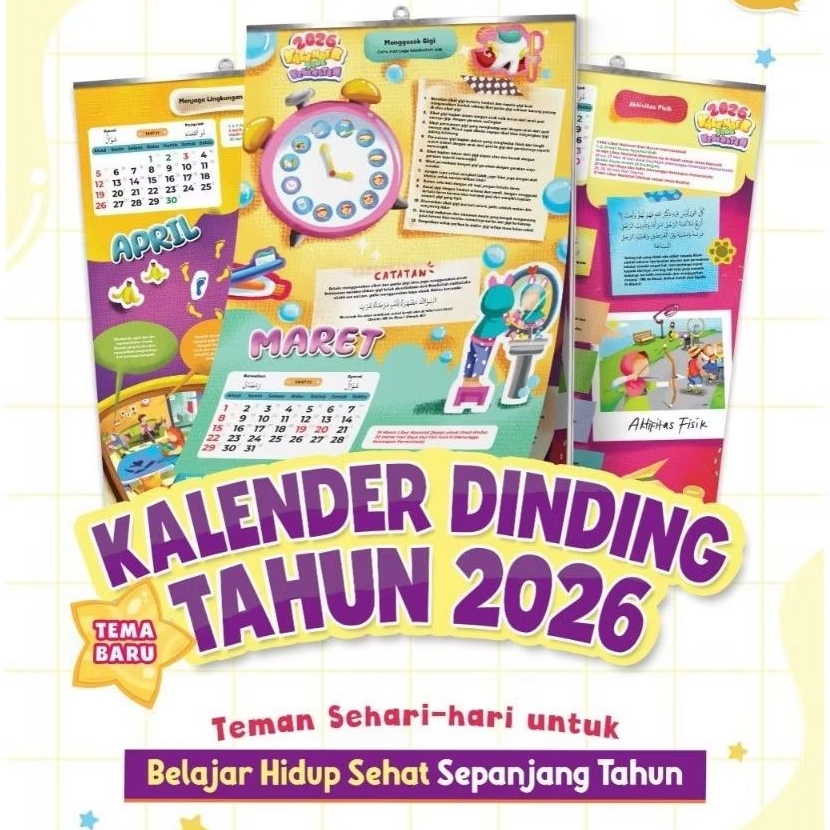 

Kalender Dinding 2026 Tema Jaga Kesehatan Ahlan Kalender Masehi Hijriyah