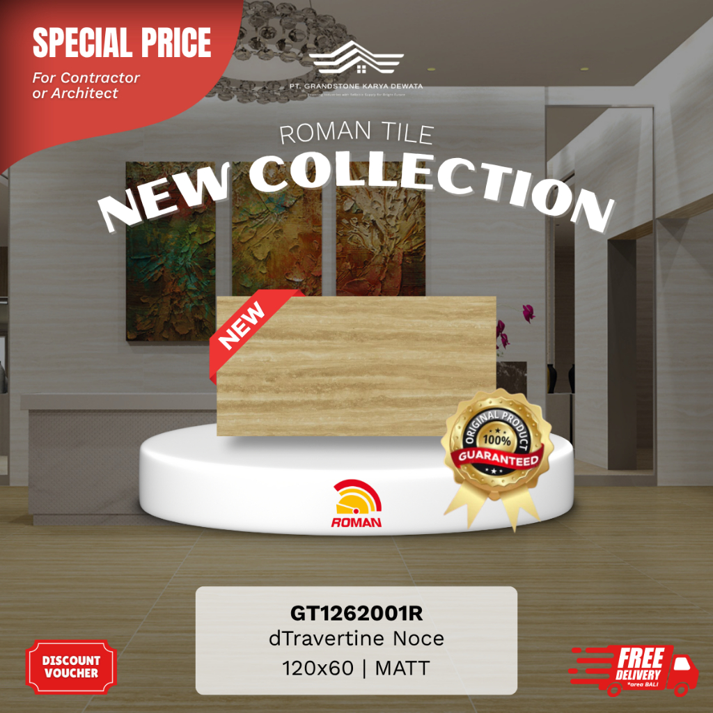 ROMAN GRANITE AGT1262001R dTravertine Noce 120x60 [GRADE A]