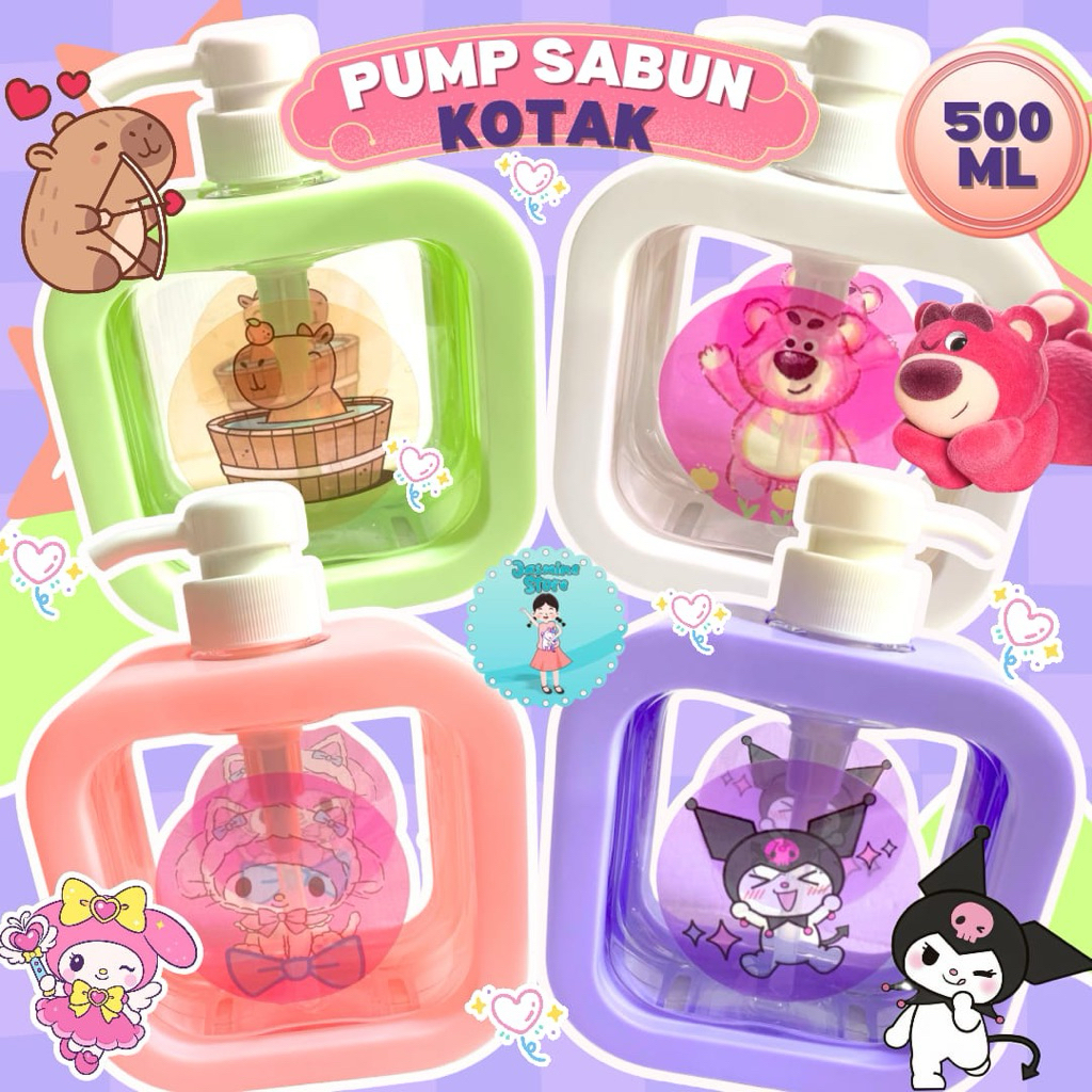 Botol Sabun Mandi Plastik Perlengkapan Mandi Aesthetic Botol Pump/Tempat sabun cair karakter Lotso K