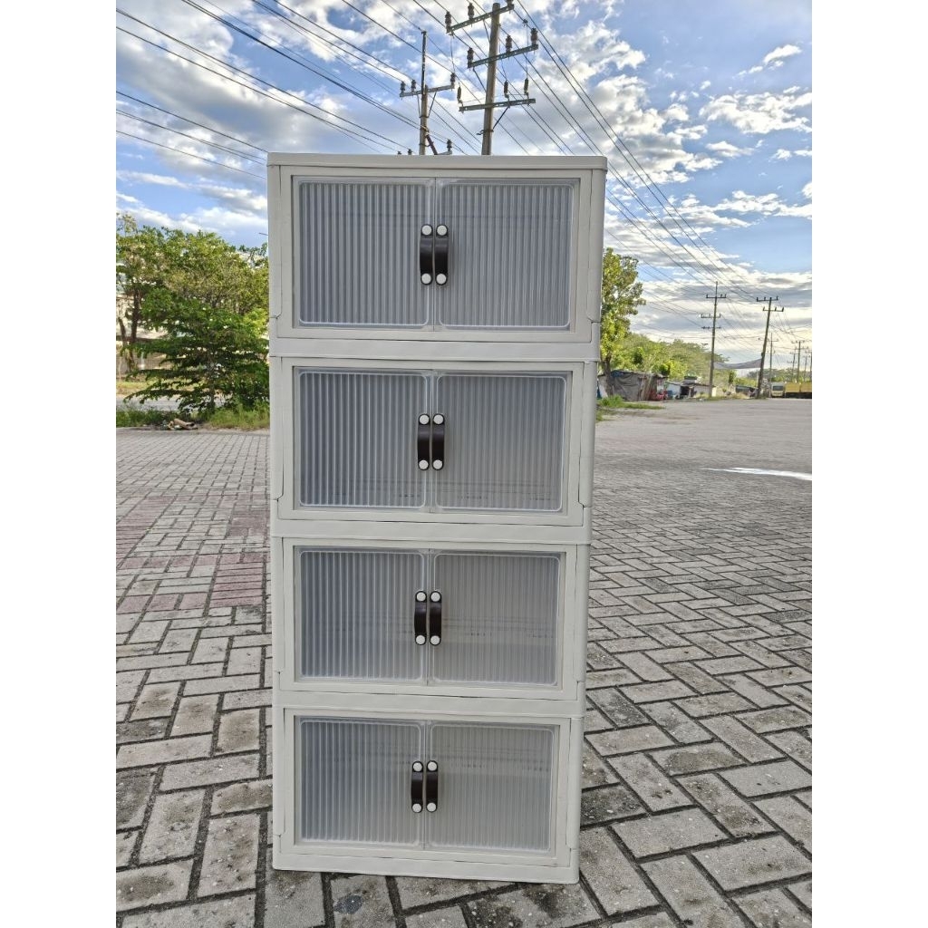 Poli Box Napolly Susun4 Lemari pintu transparant susun4