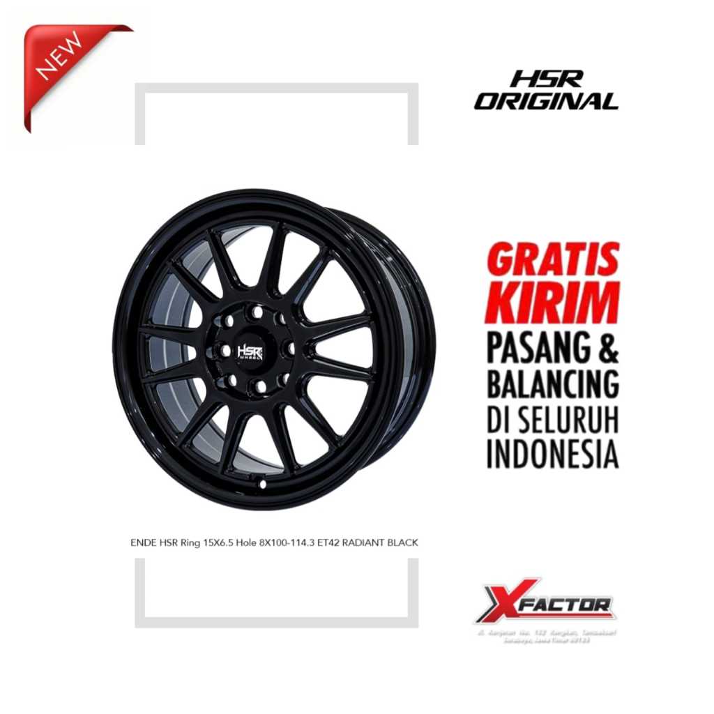 VELG R15 HSR ENDE HSR R15X6,5 PCD 4X100-4X114,3 ET42 RADIANT BLACK