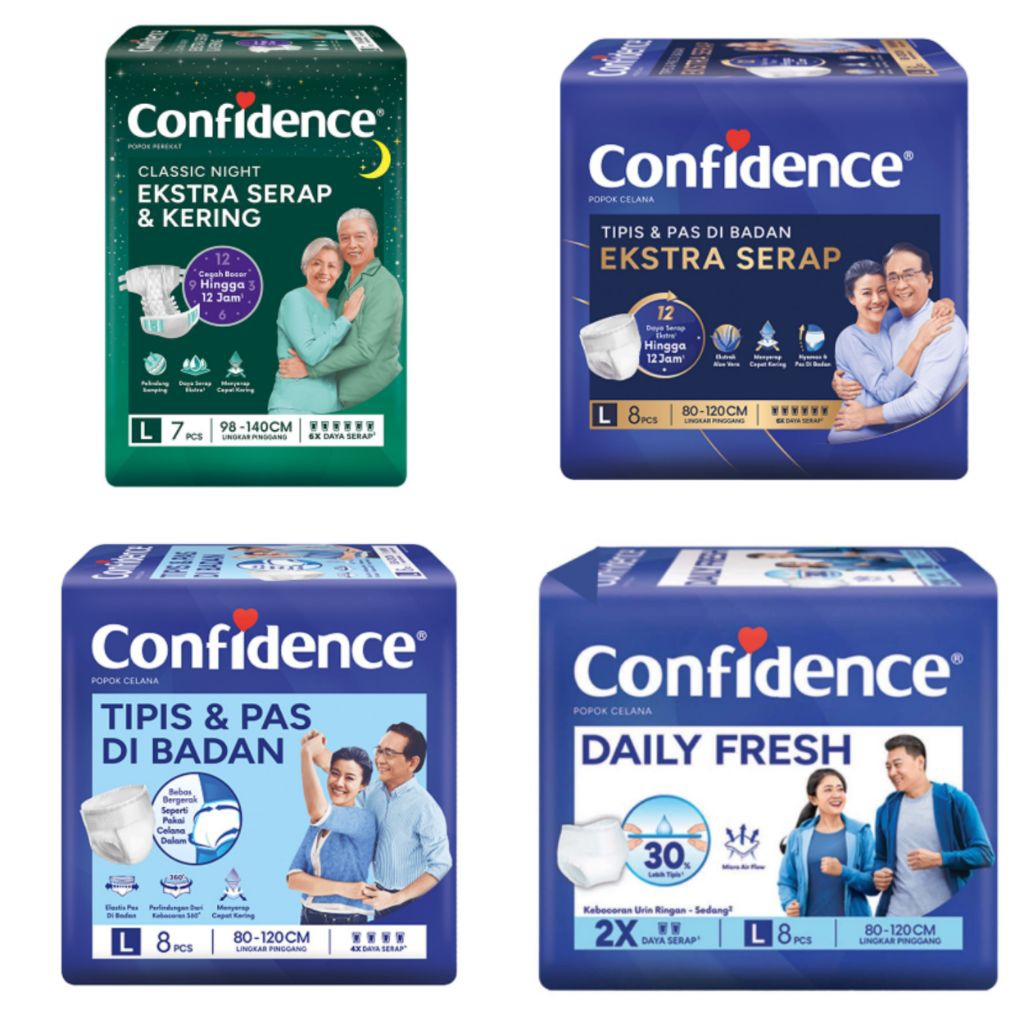 Confidence Classic Night Popok Perekat Dewasa / Confidence Popok Celana Dewasa Ekstra Serap / Confid