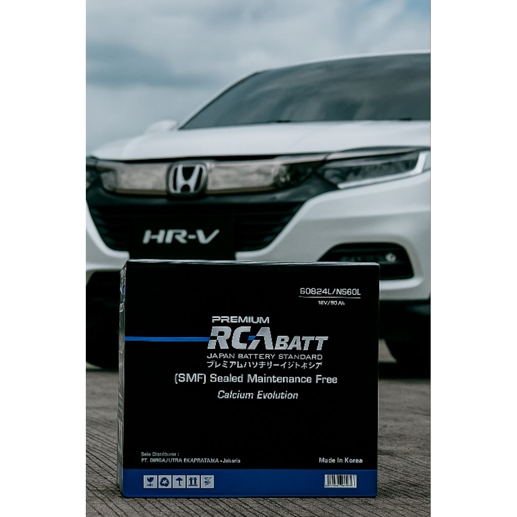 Aki Mobil RCA Batt 60B24L NS60L 12V 50Ah – Aki Kering Maintenance Free SMF Premium Mobil HRV