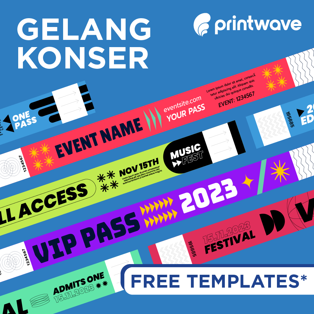 Cetak Gelang Masuk Custom | Anti Sobek, Tahan Air, Gelang Berenang, Konser, Tiket Masuk