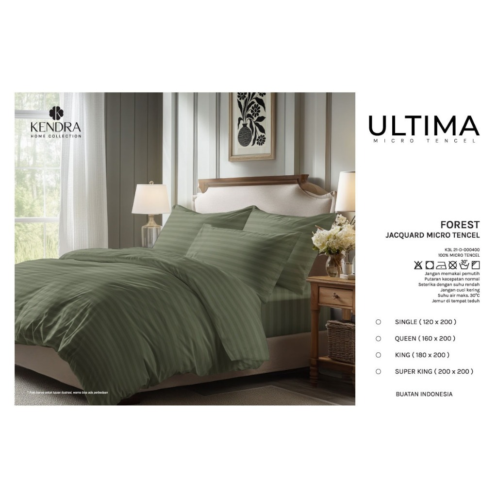 THEBIG3 Kendra Ultima Set Bedcover 120x200 Tinggi 30 cm Micro Tencel Premium Awet Lembut Dingin