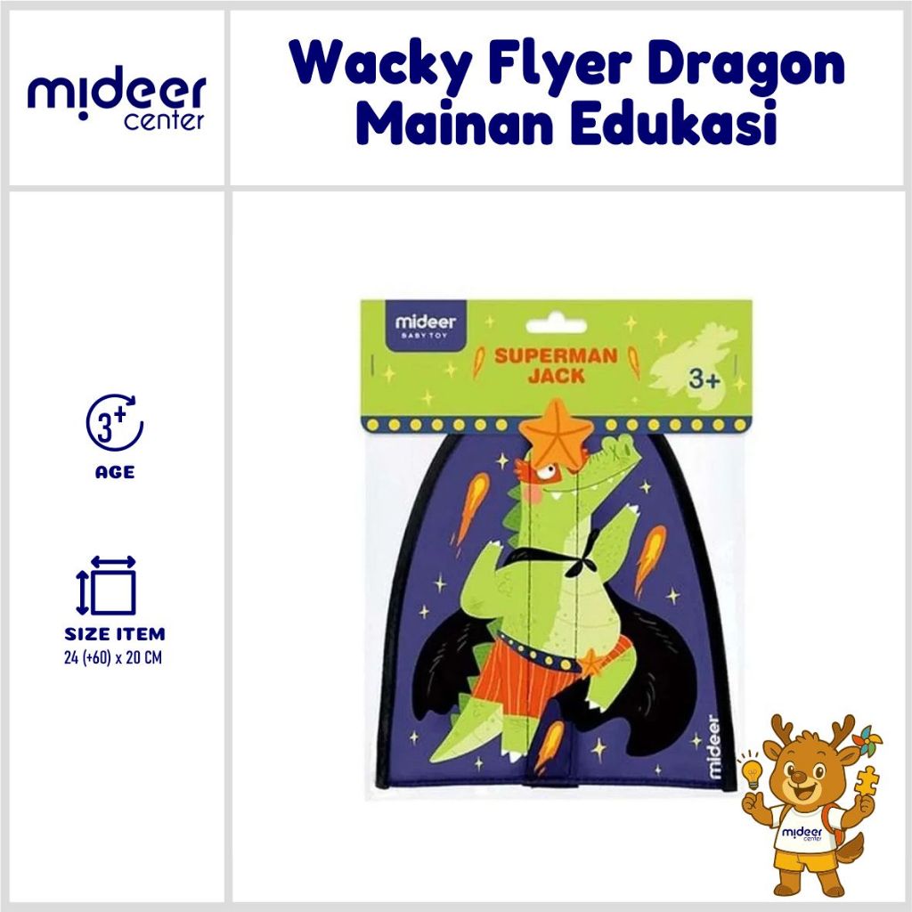 Mideer Wacky Flyer Dragon Mainan Edukasi Anak Layang Layang Elastis Naga Terbang