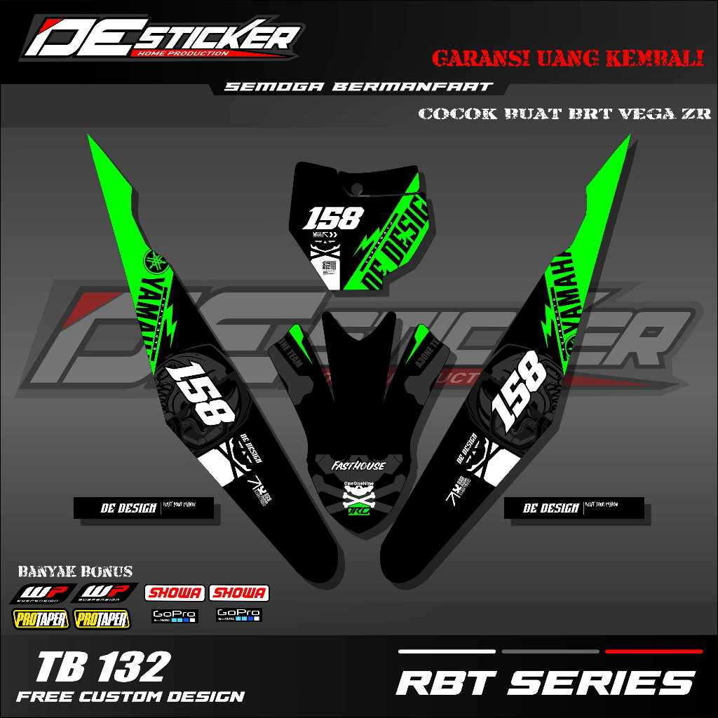 STICKER STRIPING MOTOR BRT VEGA ZR RBT BEBEK MODIF SUPERMOTO RBT new terbaru RBT TB 132