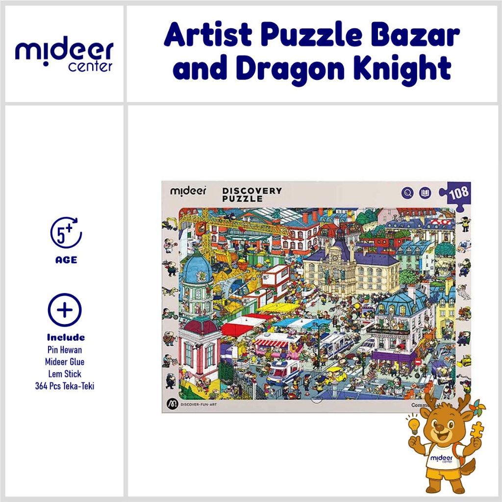Mideer Artist Puzzle Bazar and Dragon Knight 364Pcs Mainan Edukasi Anak Menyusun Teka Teki Tema Baza