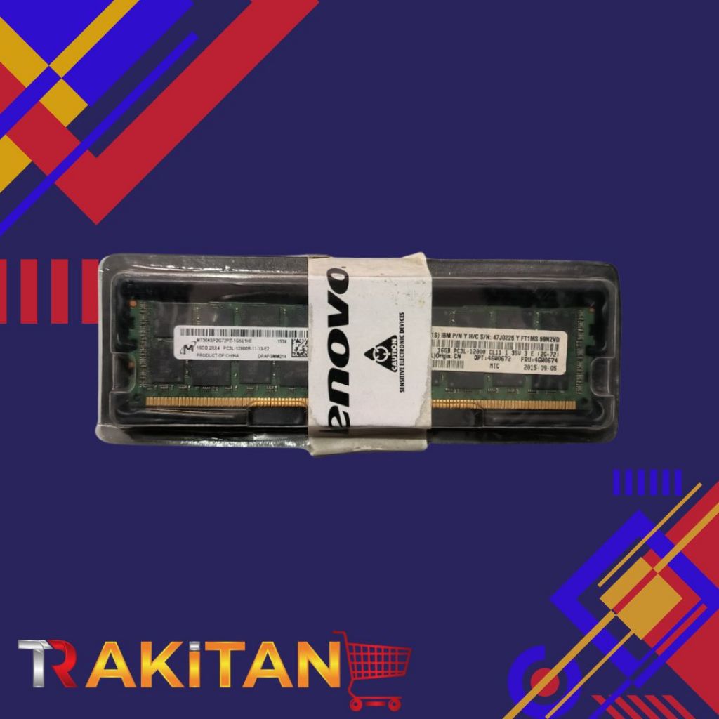 LENOVO 16GB (1x16GB, 2Rx4, 1.35V) DDR3L-1600MHz CL11 ECC LP RDIMM - LENOVO 46W0674