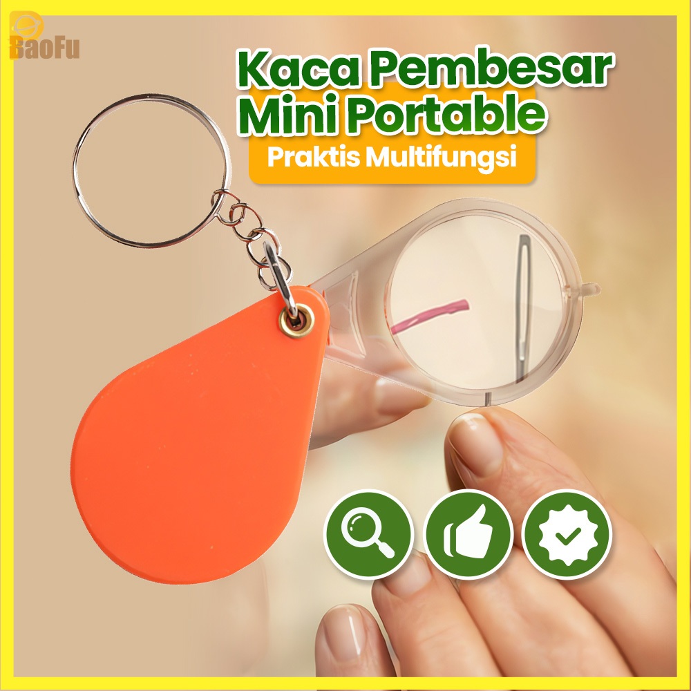 

Gantungan kunci kaca pembesar portabel mini, identifikasi bacaan, kaca pembesar lipat pembesaran tinggi, tidak menyakiti mata