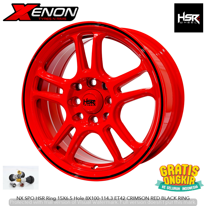 Velg Racing R15 HSR NX Spo Merah Pcd 4x100 4x114,3 Ring 15 Buat Mobil Brio Agya Calya Avanza Xenia