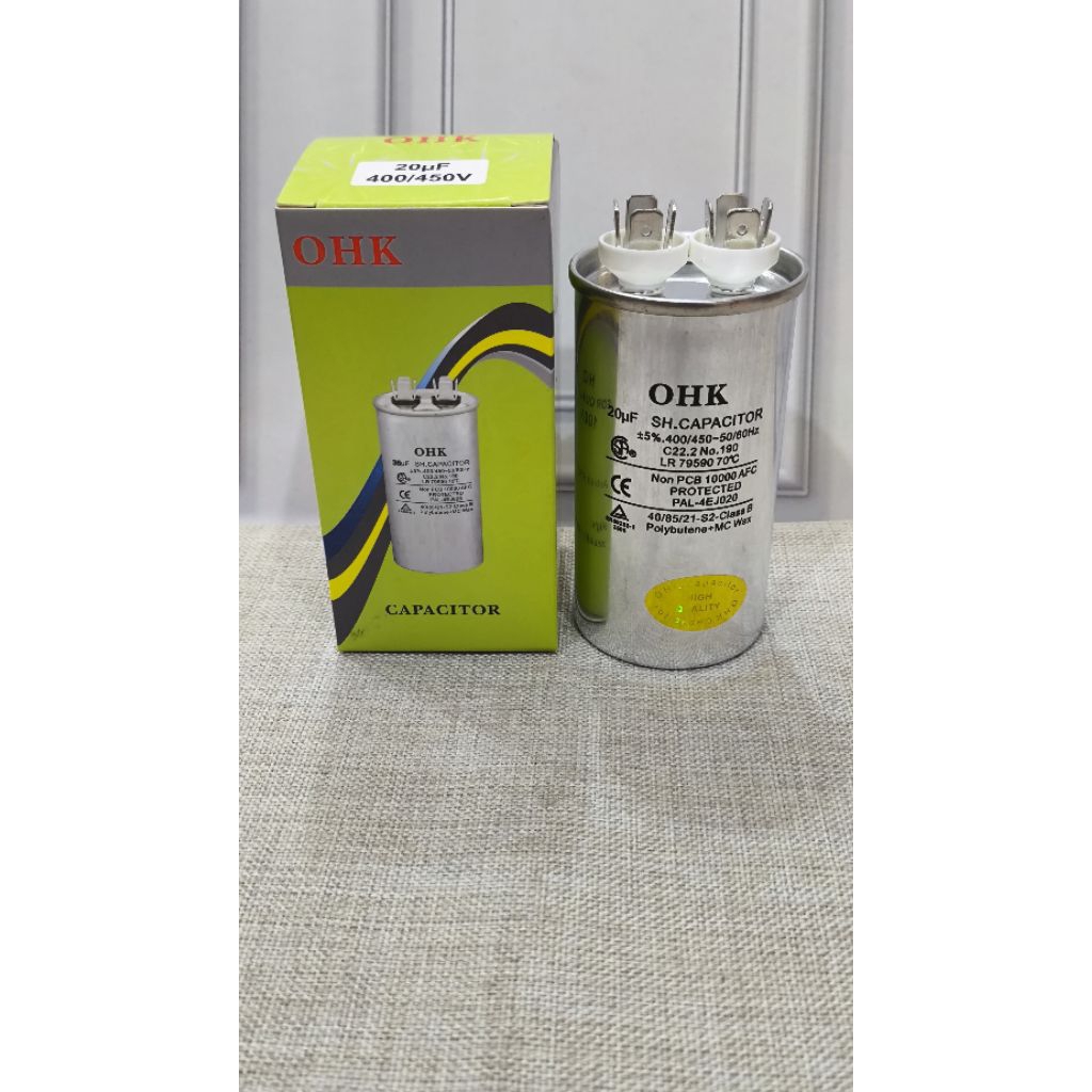 kapasitor AC 2 soket 20 uf 400/450v