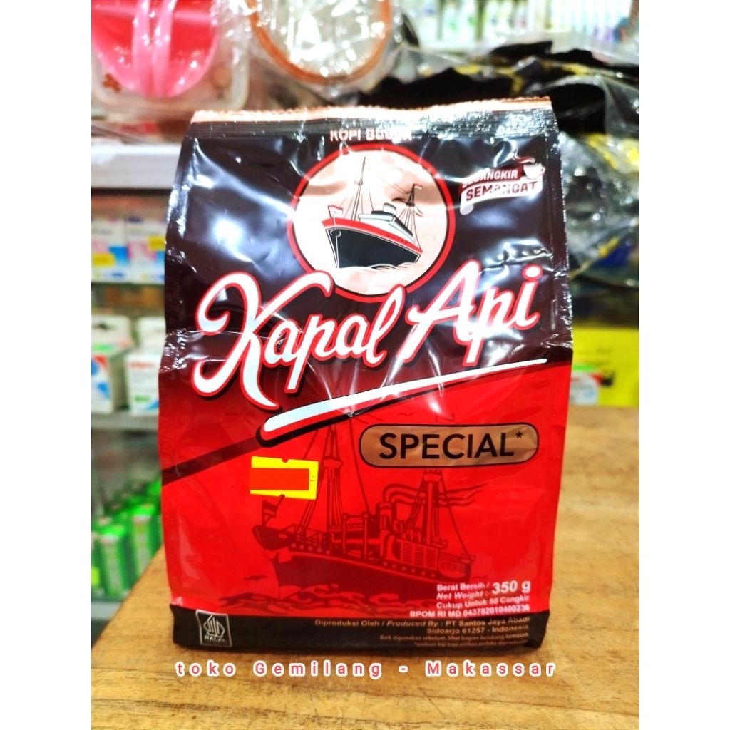 

Kopi Bubuk Kapal Api Spesial 350 gr, kemasan warna merah