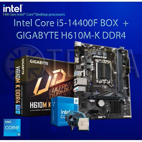 [Bundle] Intel Core i5-14400F BOX + GIGABYTE H610M K DDR4 Motherboard / Gen 14