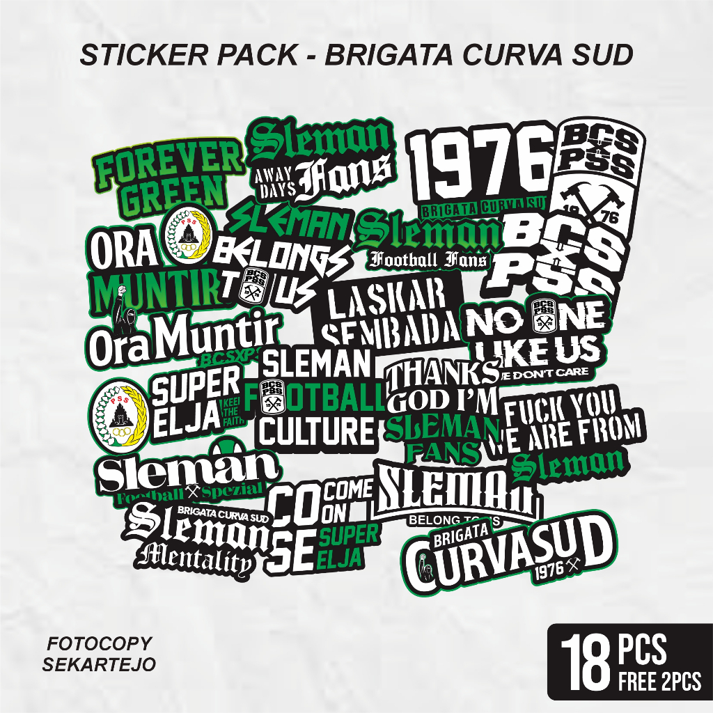 Sticker Pack PSS Sleman Fans - Brigata Curva Sud