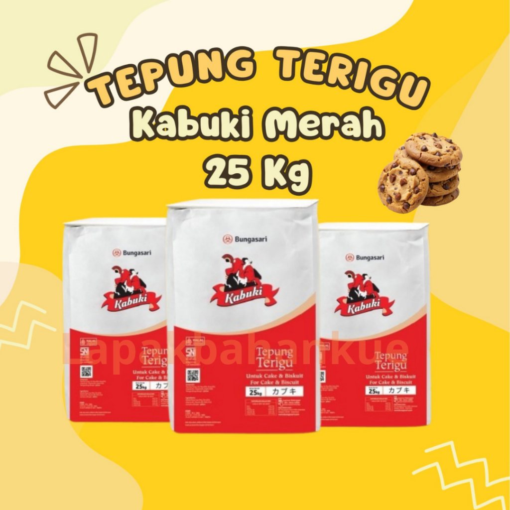

Tepung Terigu Kabuki Merah 25kg - Tepung Kue - Tepung Biskuit