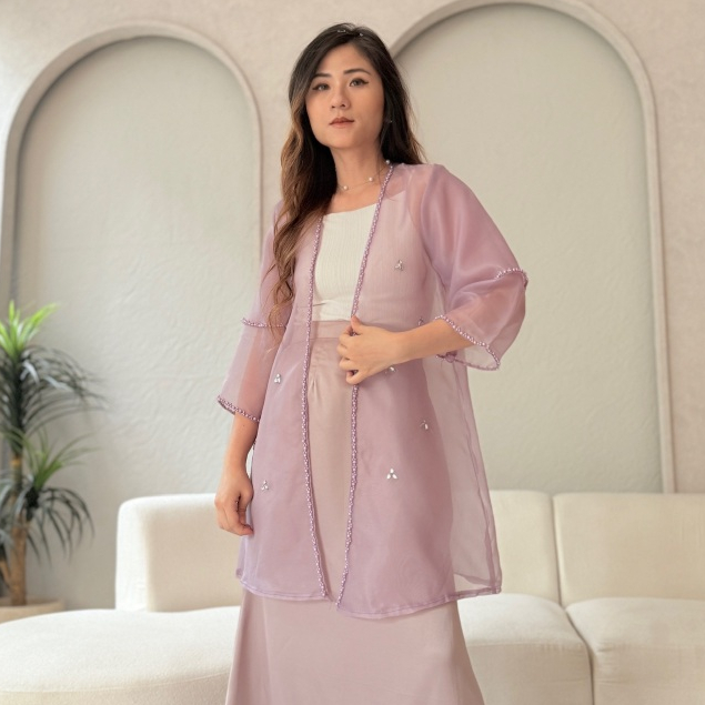 Uni Outer - Organza Outer Payet Lengan Panjang Wanita