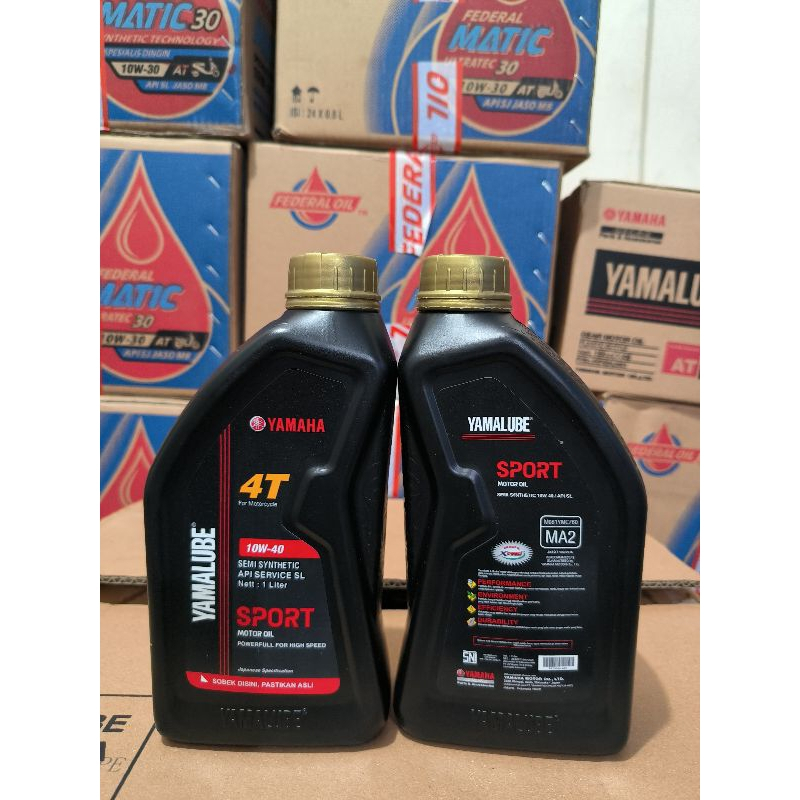 OLI YAMALUBE SPORT 1L 10W-40 SEMI-SYNTHETIC KEMASAN BARU