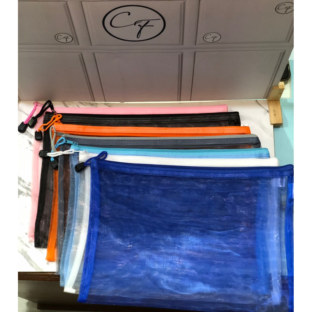 

N/A Zipper Bag A4 / Tempat Pensil / Zipper Map / Tas Jaring Resleting / Pouch