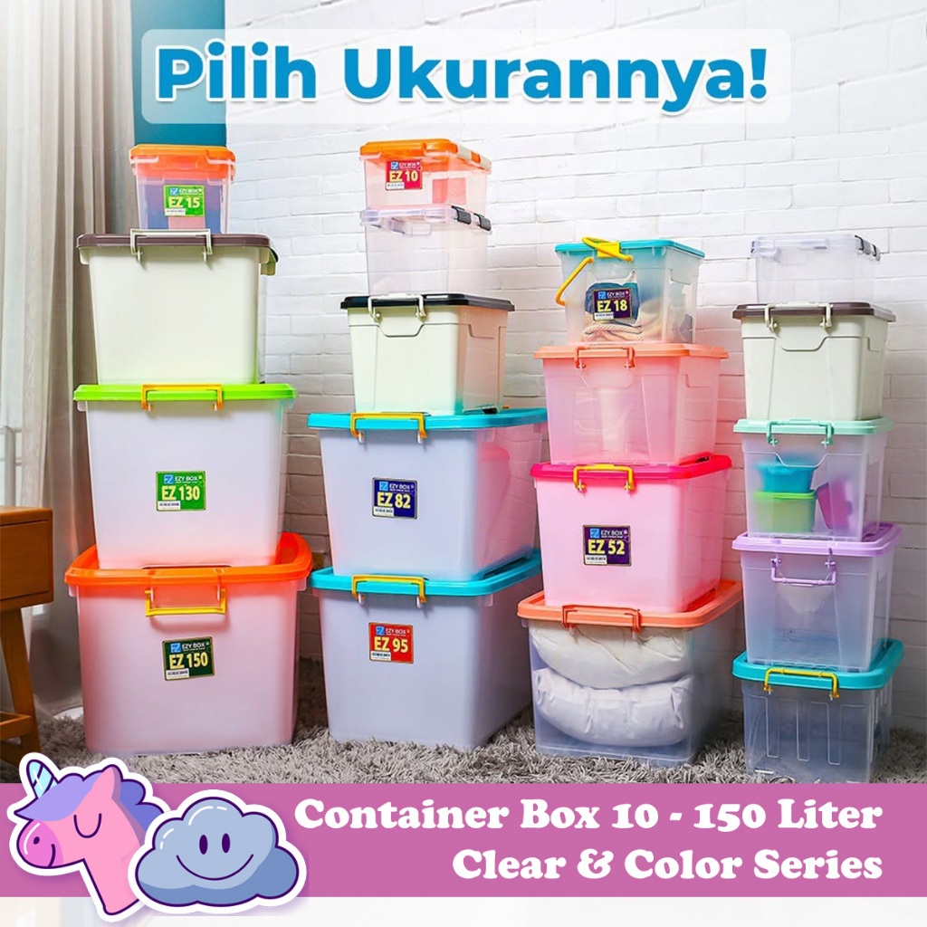 Container Box Roda Plastik Jumbo Ezy 150 Liter - 10 Liter