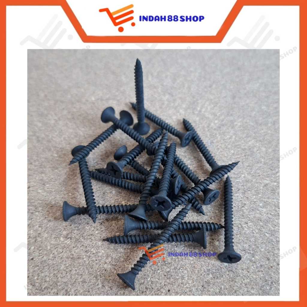 Baut Sekrup Gypsum Baja / Baut Sekrup Kayu Drywall Screw Hitam