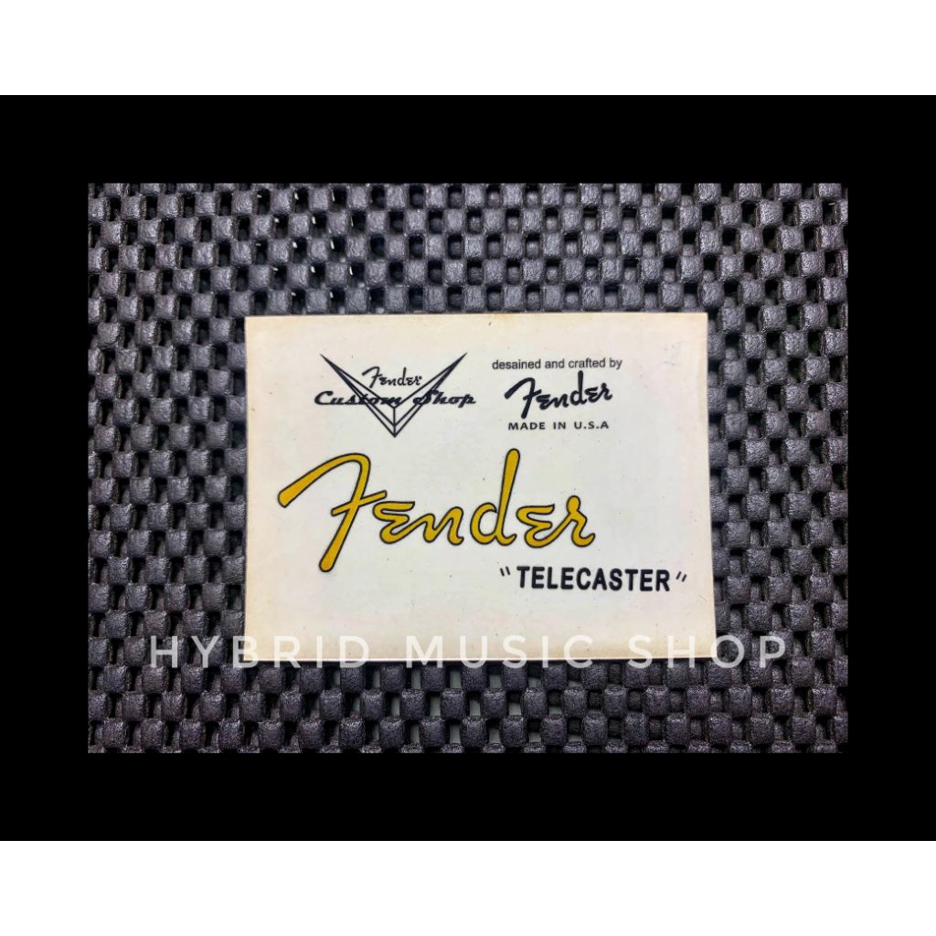 Decal Water Slide Fender Telecaster Spaghetti Logo USA Kuning tanpa Serial Number
