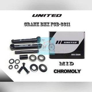 Crank Set Sepeda BMX United BB MID Chromoly FCB-8811 Hitam | Best Quality