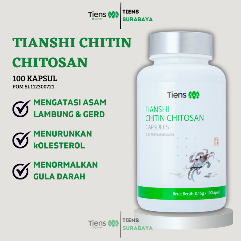 Tianshi Chitin Chitosan Nutrisi Asam Lambung & Gerd (100kapsul)
