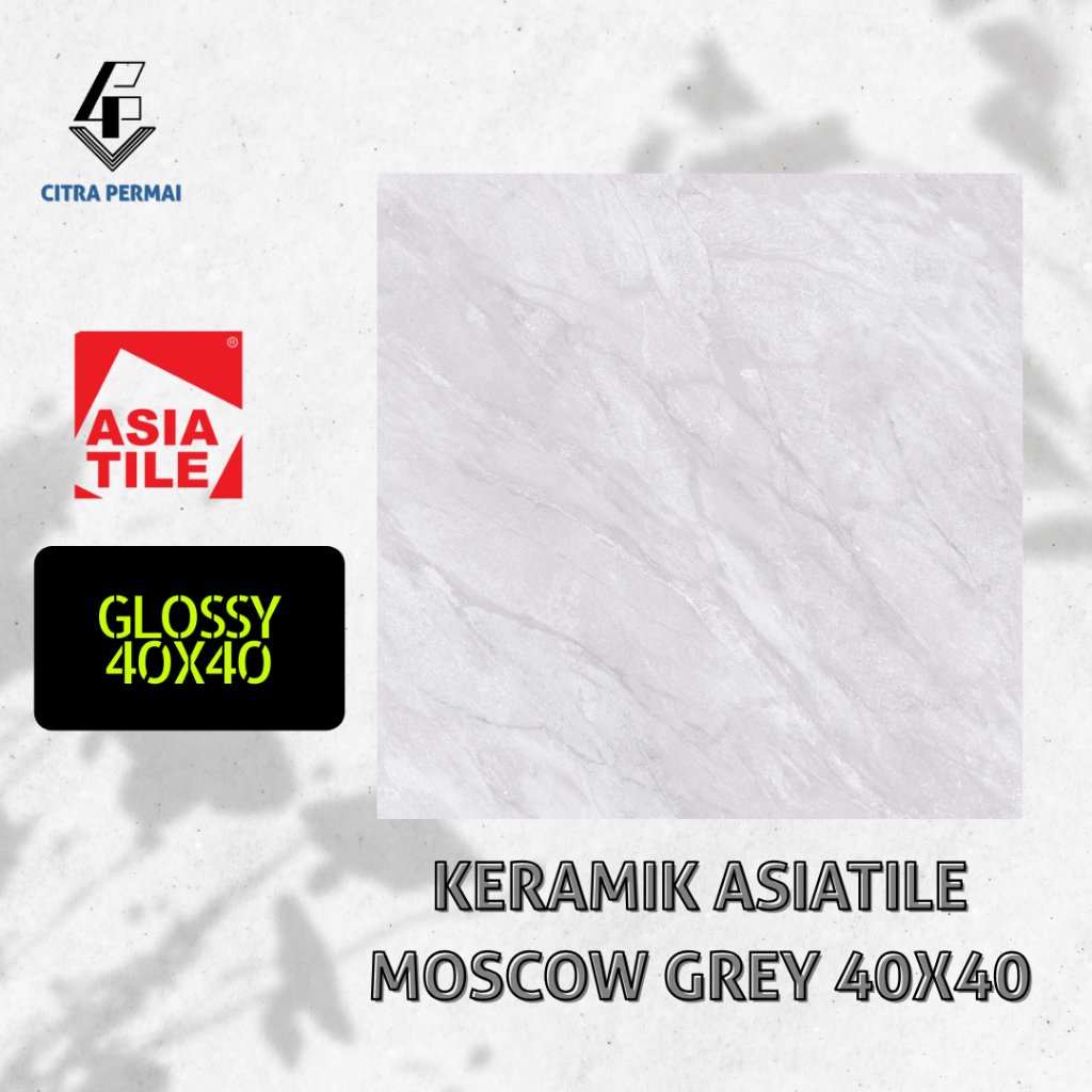 KERAMIK ASIATILE MOSCOW GREY 40X40 (GLOSSY) / KERAMIK LANTAI / KERAMIK MOTIF / KERAMIK RUMAH