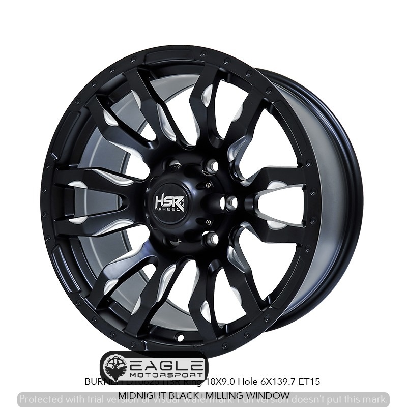 paket Velg Mobil plus ban Ring20 HSR BURNEH D10625 Untuk Fortuner Hillux Double Pajero Everest Trito