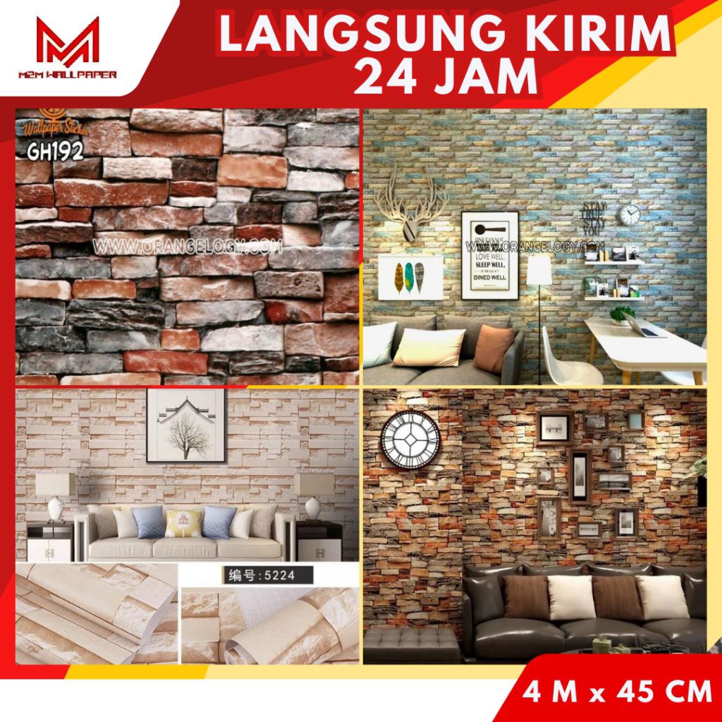 Wallpaper Dinding Motif Batu 3D Wallpaper Batu Alam 3D Wallpaper Dinding Ruang Tamu Wallpaper Dindin