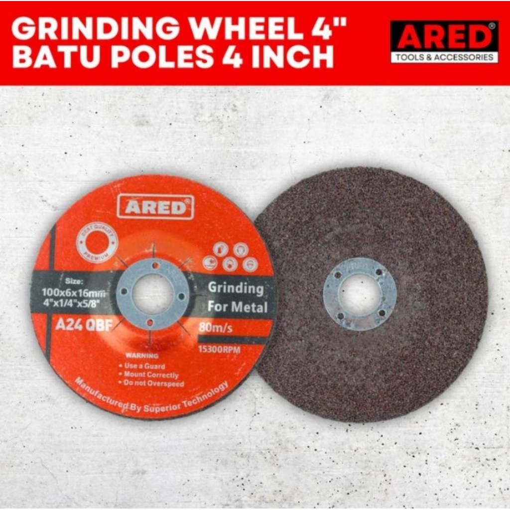 Batu Gerinda Poles Besi 4" inch Ared Grinding Wheel 4" x 6mm